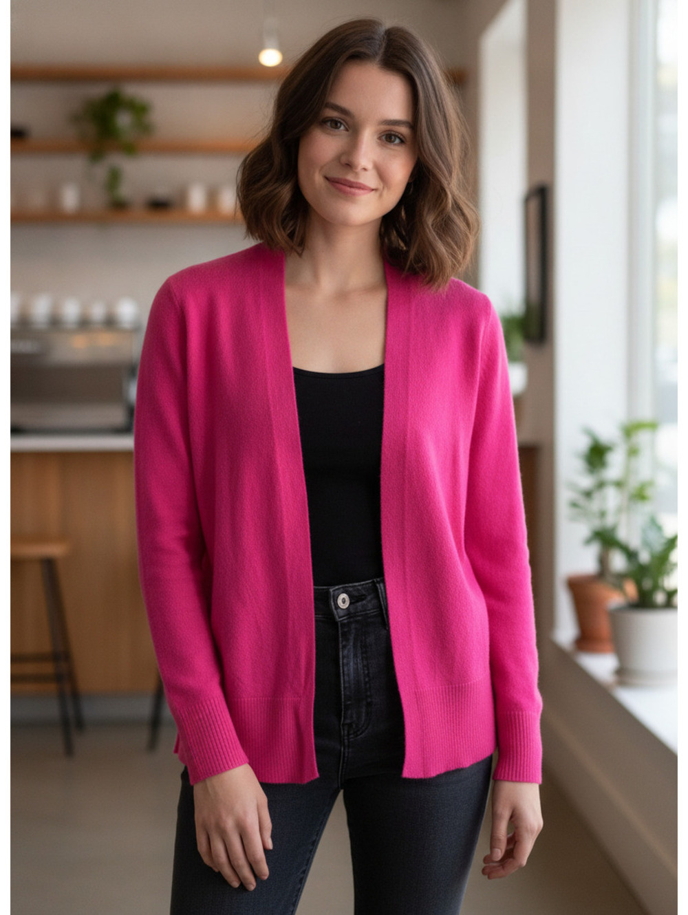 Carlisle Collection Pink Open Front Cashmere Cardigan XL - Picture 1 of 10